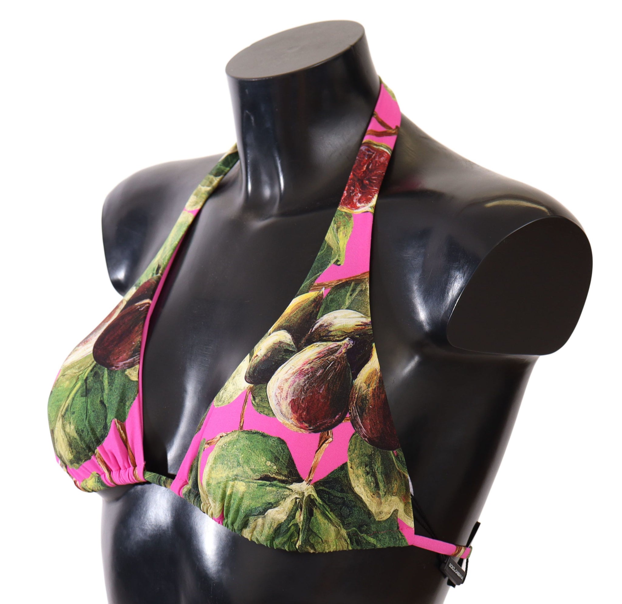 Dolce & Gabbana Pink Printed Nylon Swimsuit Bikini Top Swimwear