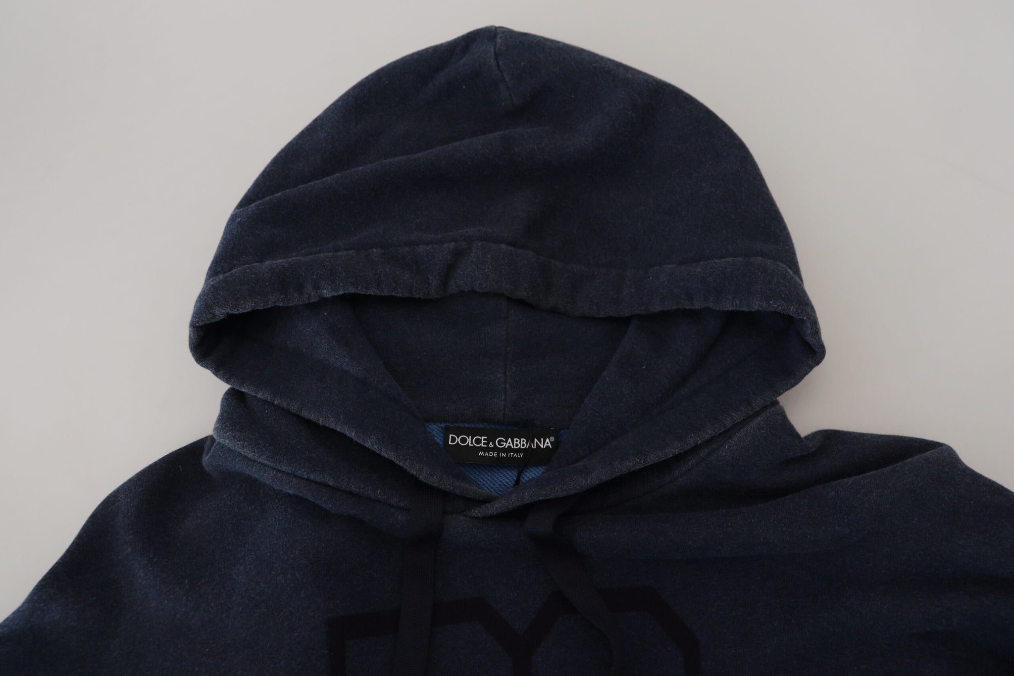 Dark Blue Cotton Hooded Sweatshirt Sweater