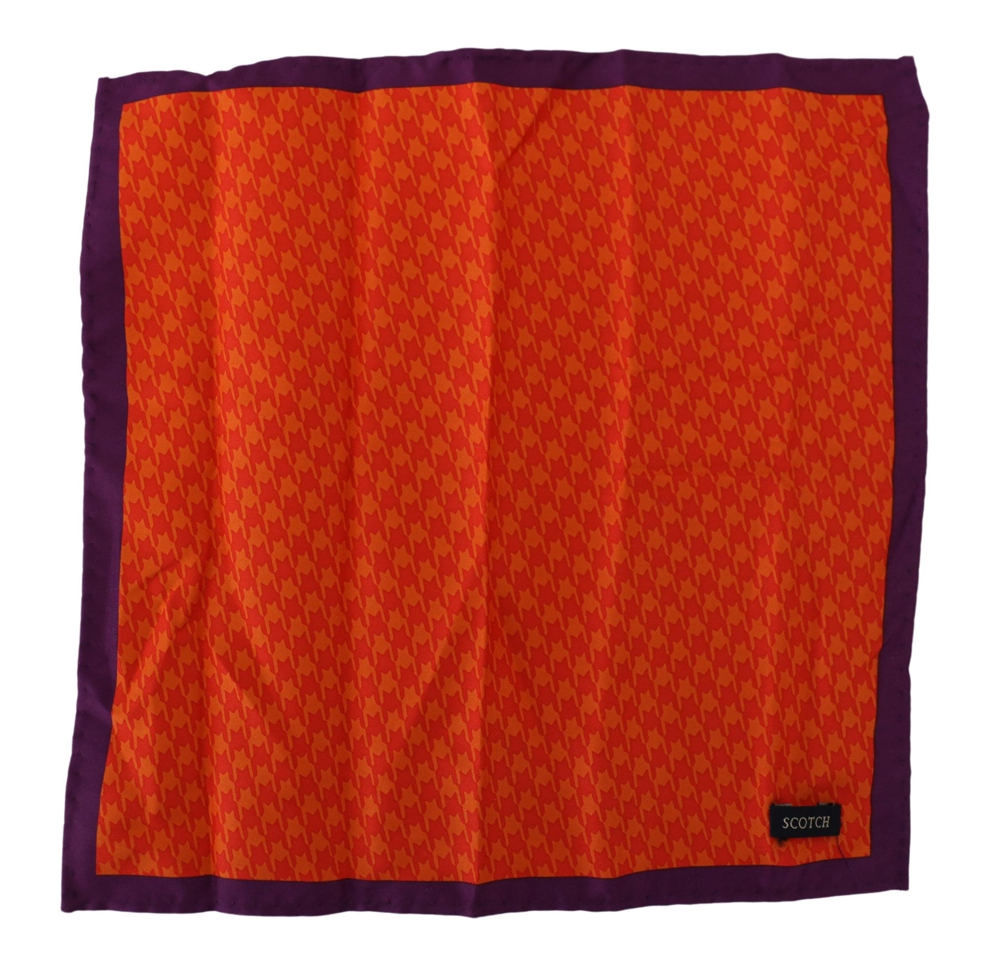 Orange Purple Silk Square Handkerchief Scarf