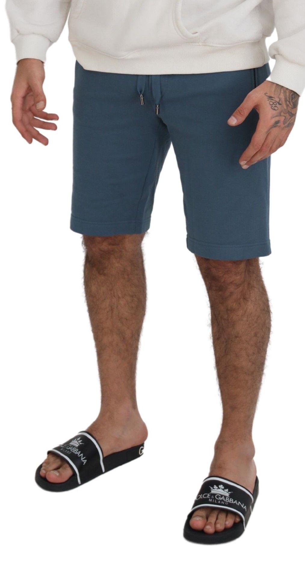 Blue Cotton Bermuda Casual Mens Shorts