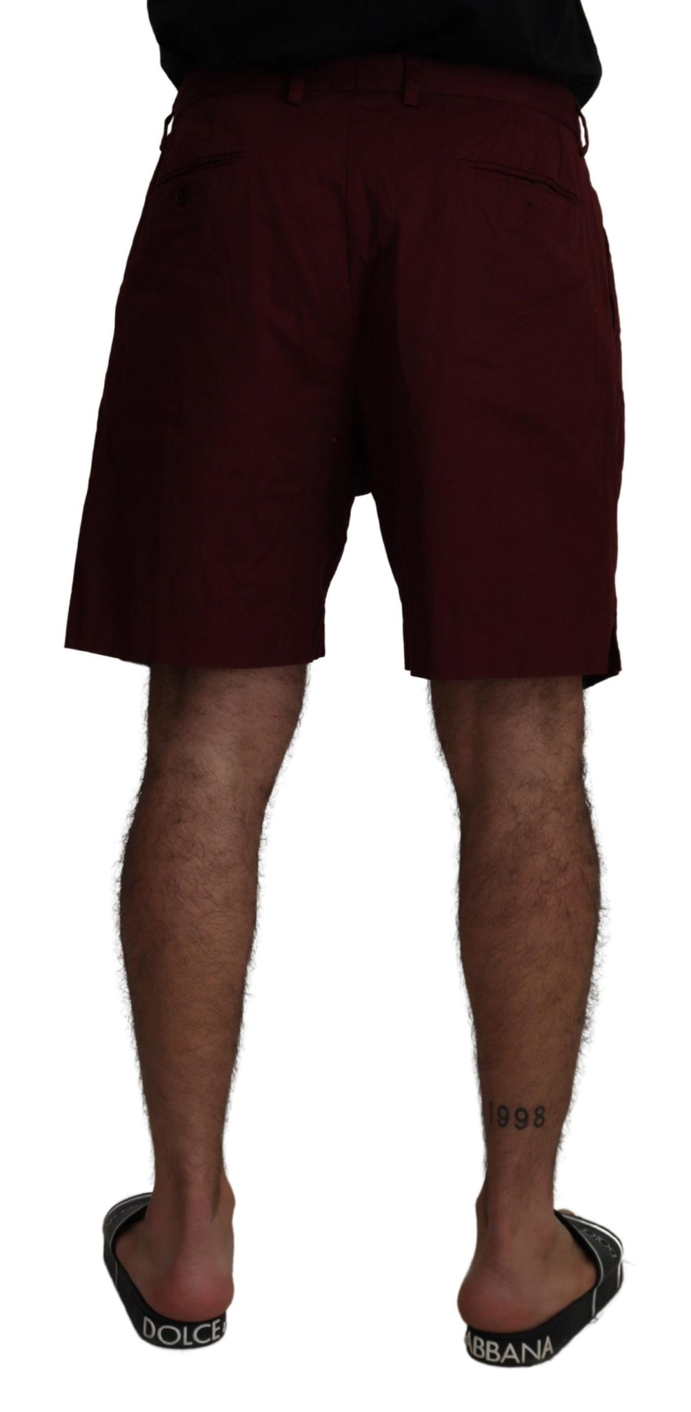 Maroon Cotton Bermuda Casual Shorts