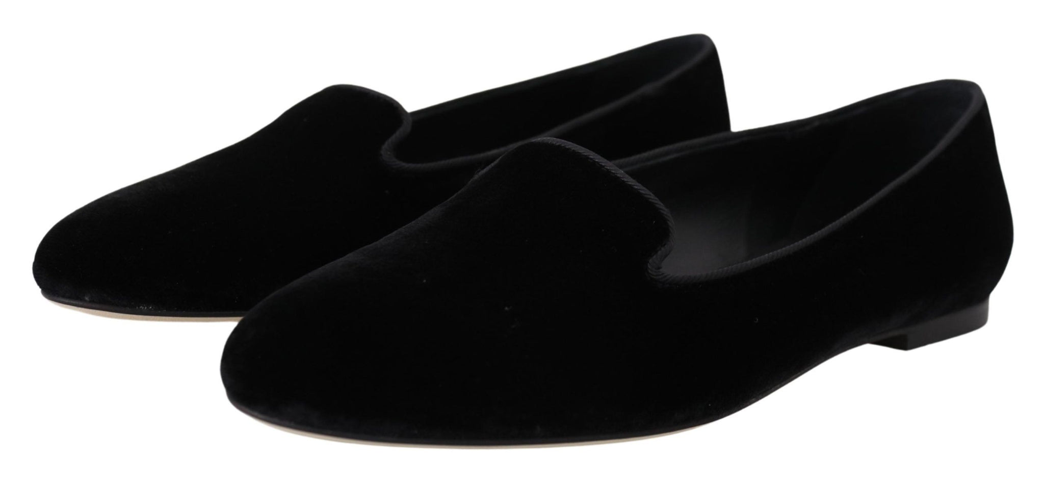 Black Velvet Slip Ons Loafers Flats Shoes