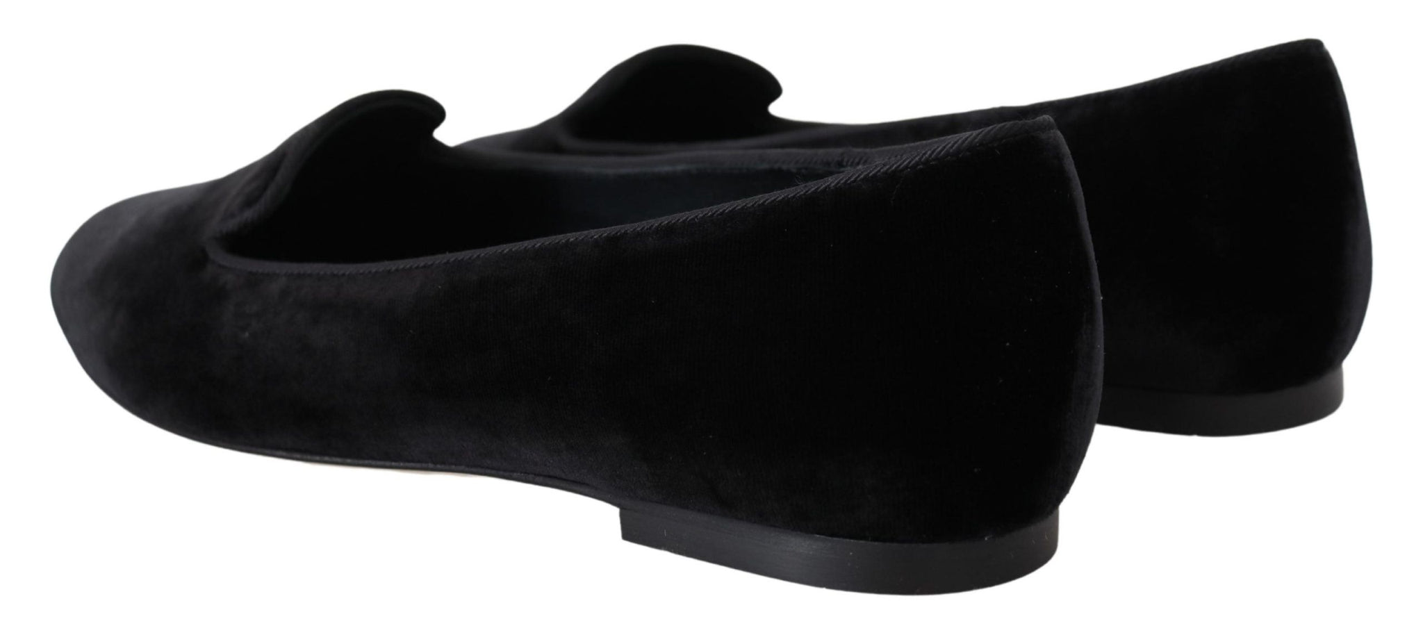 Black Velvet Slip Ons Loafers Flats Shoes