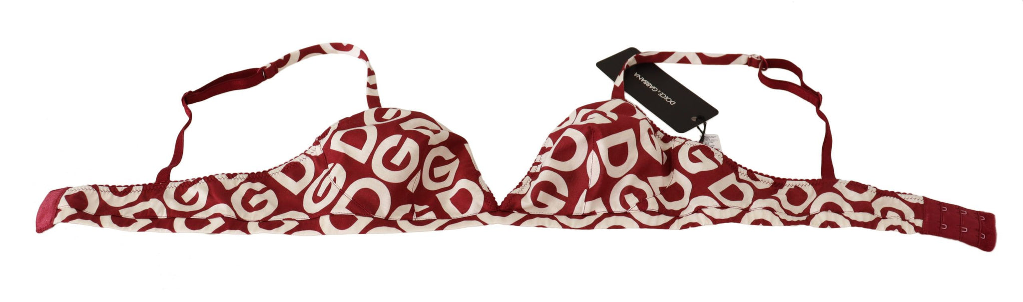 Red White DG Print Non Wire Cotton Bra Underwear