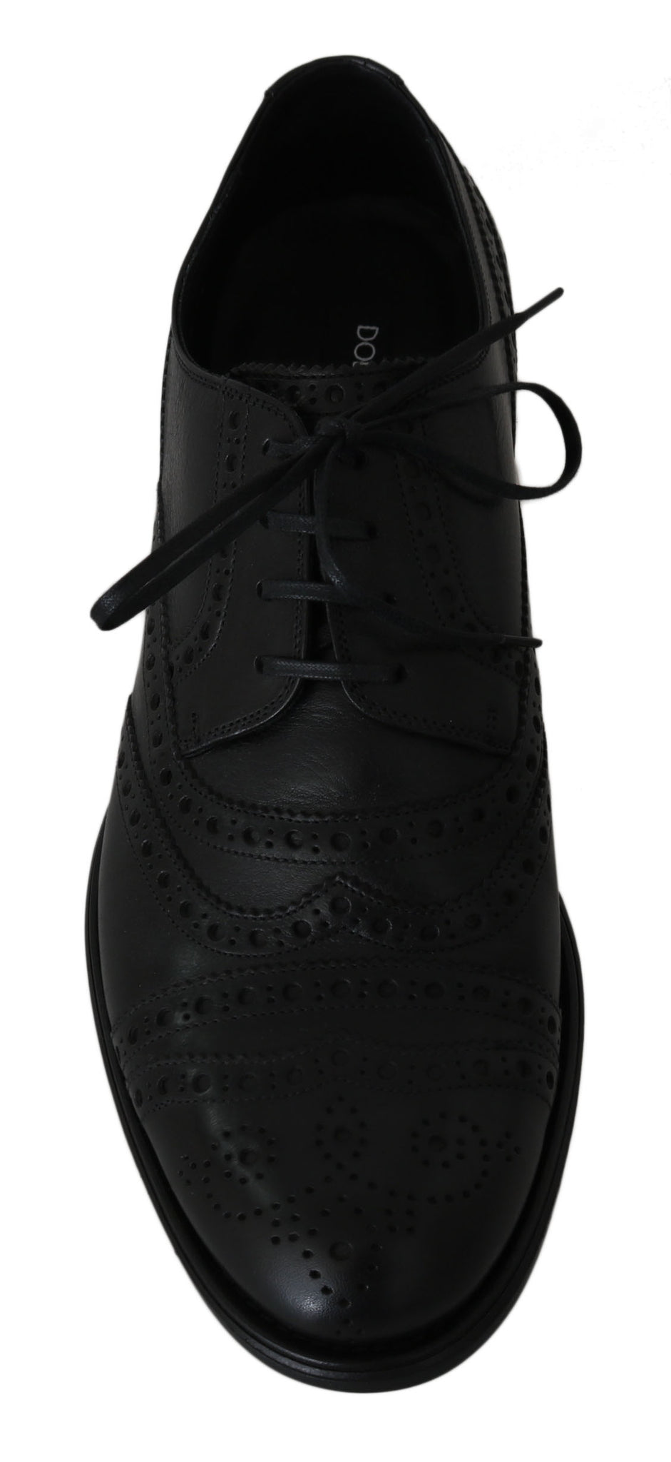 Black Leather Wingtip Oxford Dress Shoes