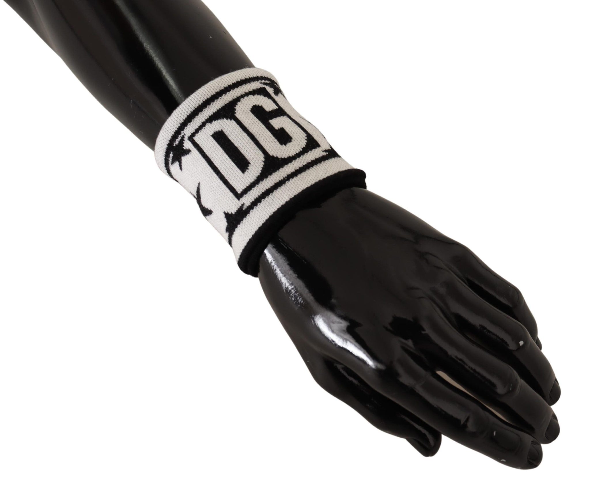 White Black Wool Logo #DGMILLENNIALS Wristband