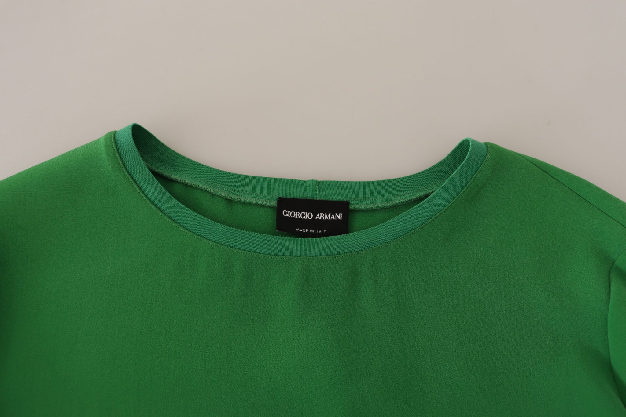 Armani Green Silk Long Sleeves Round Neck Sweater