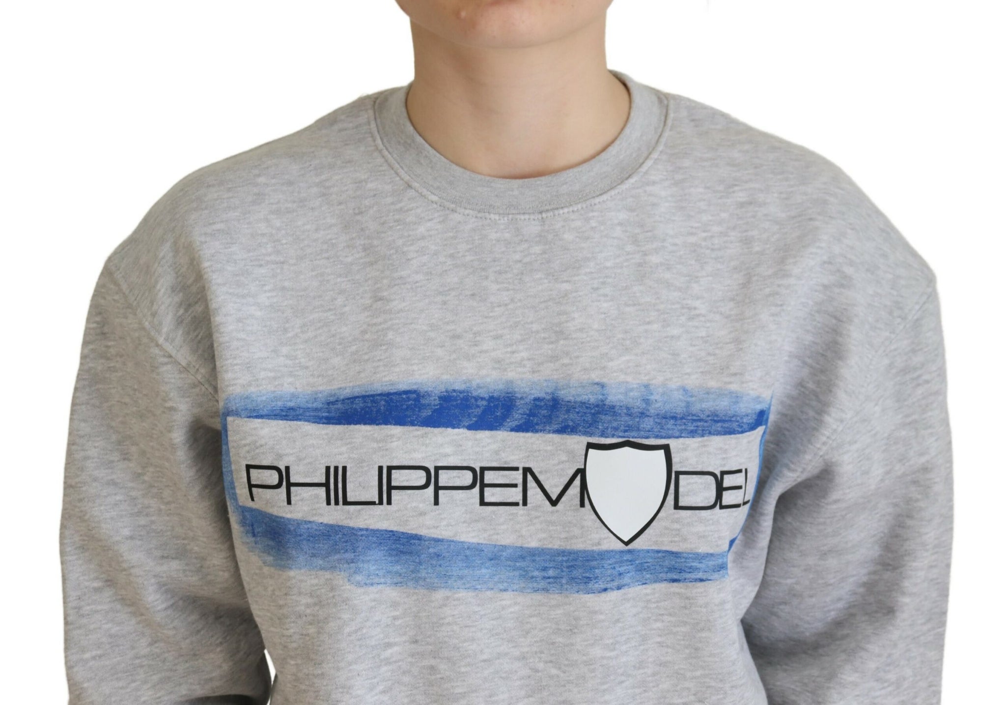 Philippe Model Gray Printed Long Sleeves Pullover Sweater