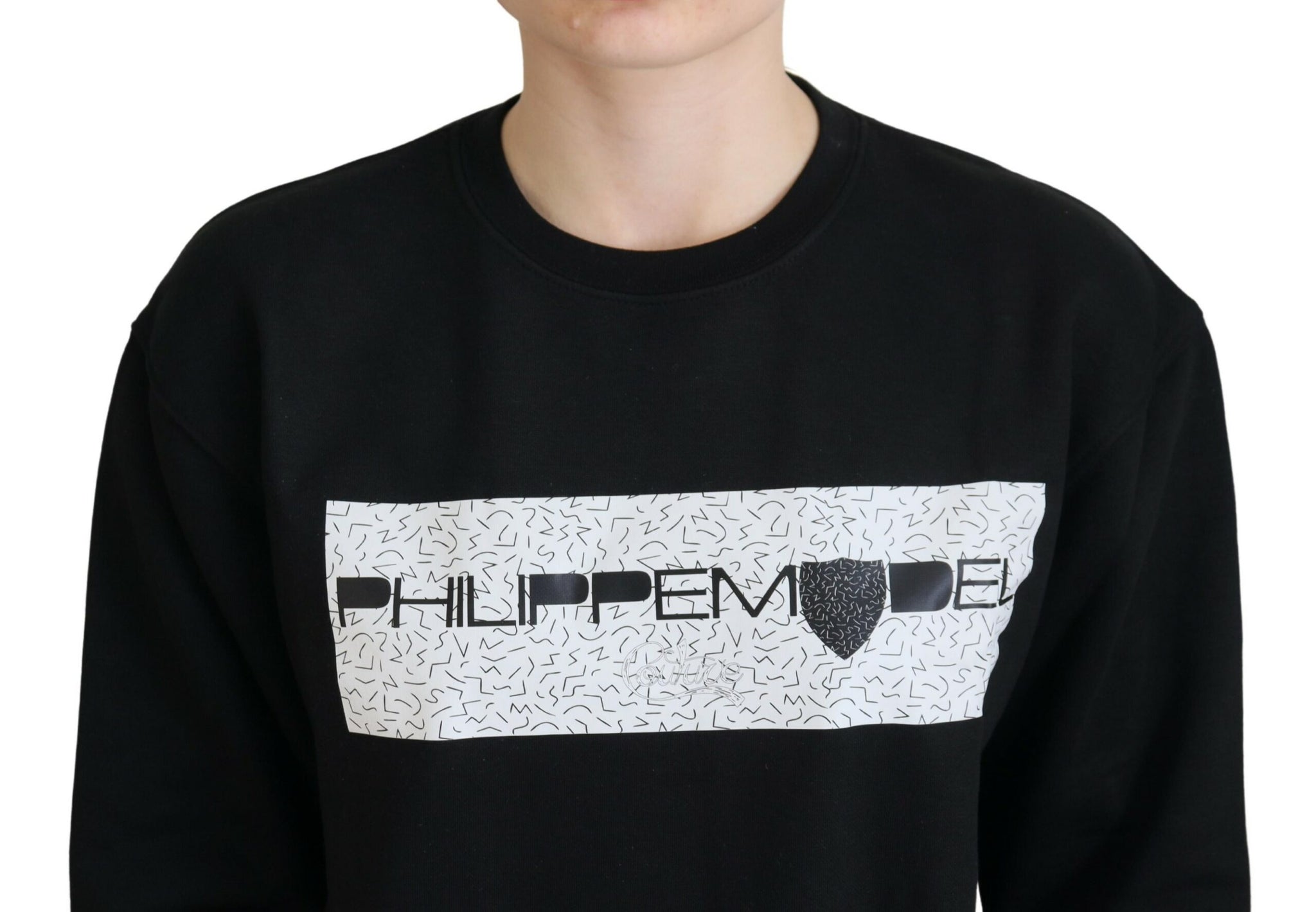 Philippe Model Black Printed Long Sleeves Pullover Sweater