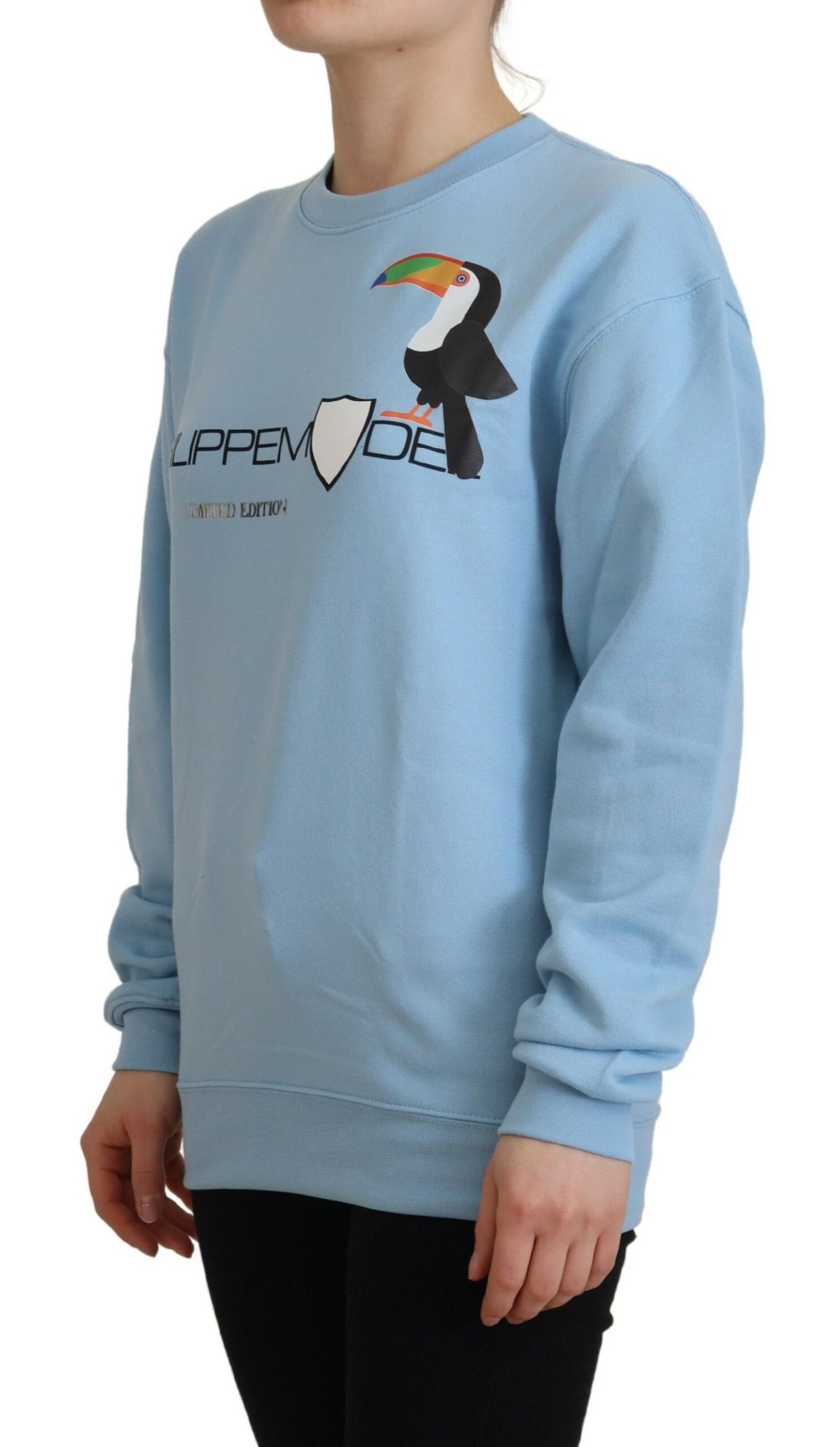 Philippe Model Light Blue Logo Printed Long Sleeves Sweater