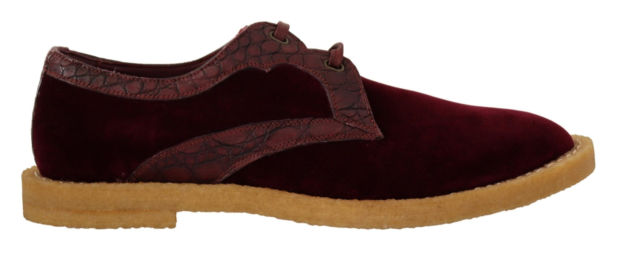 Bordeaux Velvet Exotic Leather Shoes