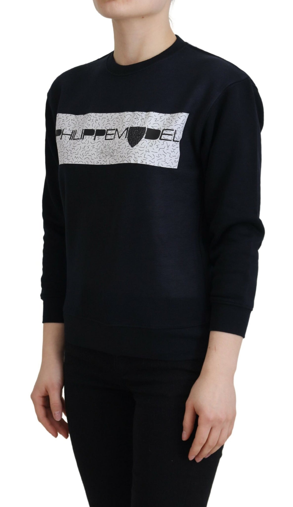 Philippe Model Black Printed Long Sleeves Pullover Sweater