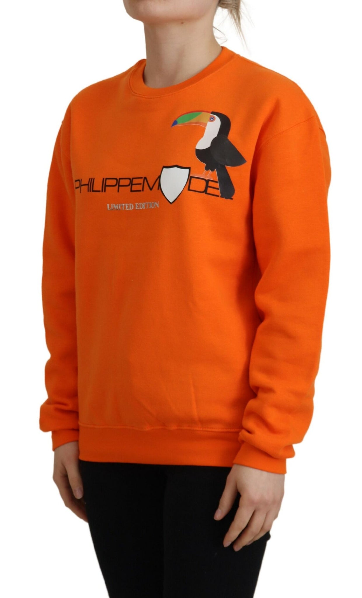 Philippe Model Orange Printed Long Sleeves Pullover Sweater