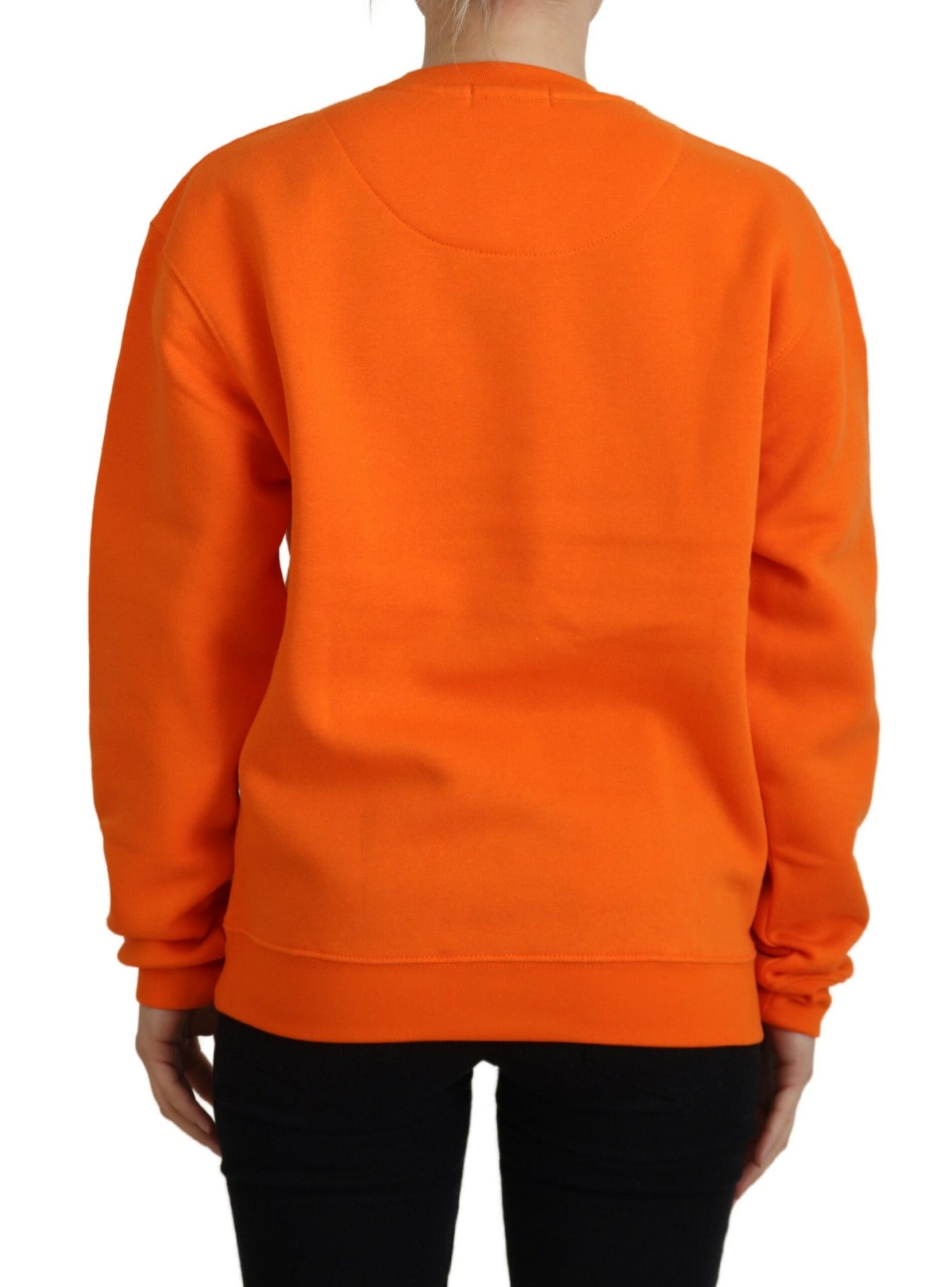 Philippe Model Orange Printed Long Sleeves Pullover Sweater