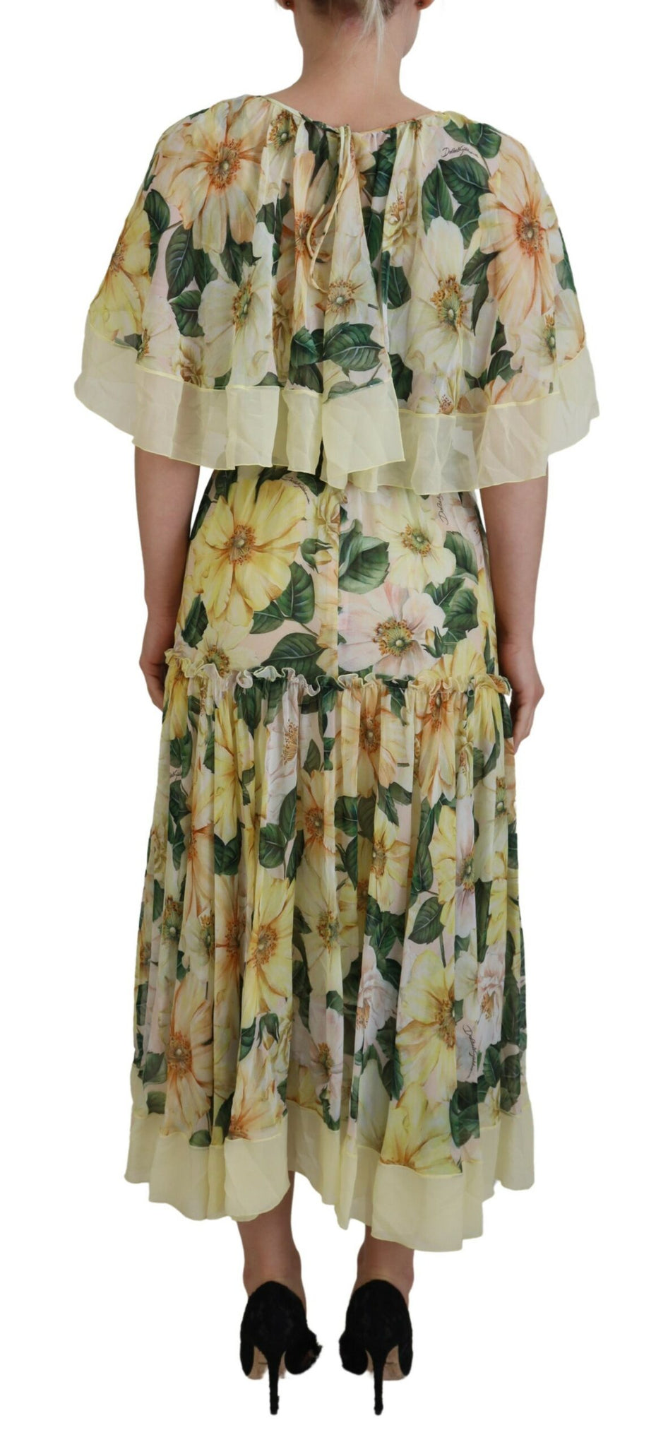 Dolce & Gabbana Multicolor Silk Floral Print Long Maxi Dress