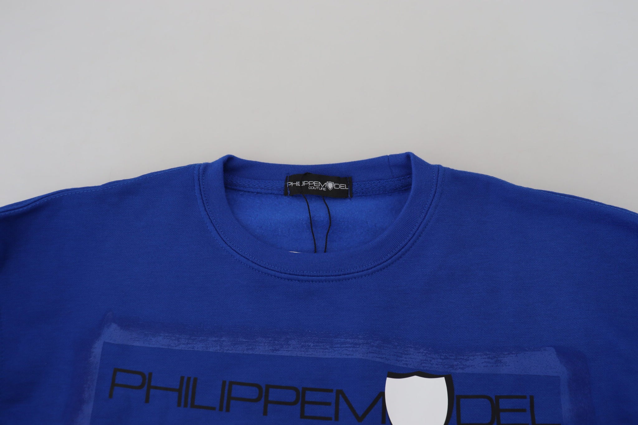 Philippe Model Blue Printed Long Sleeves Pullover Sweater