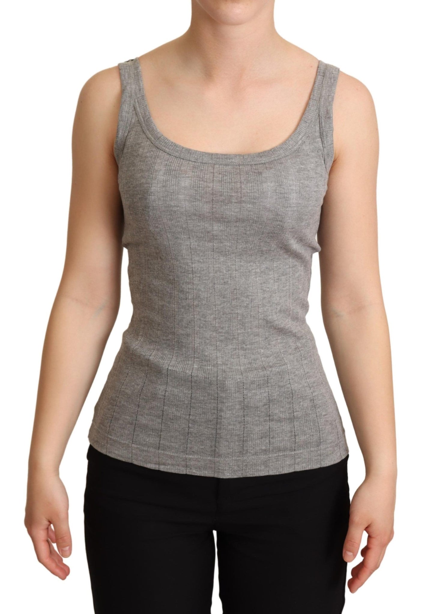 Gray Cotton Modal Canotta Tank Top T-shirt