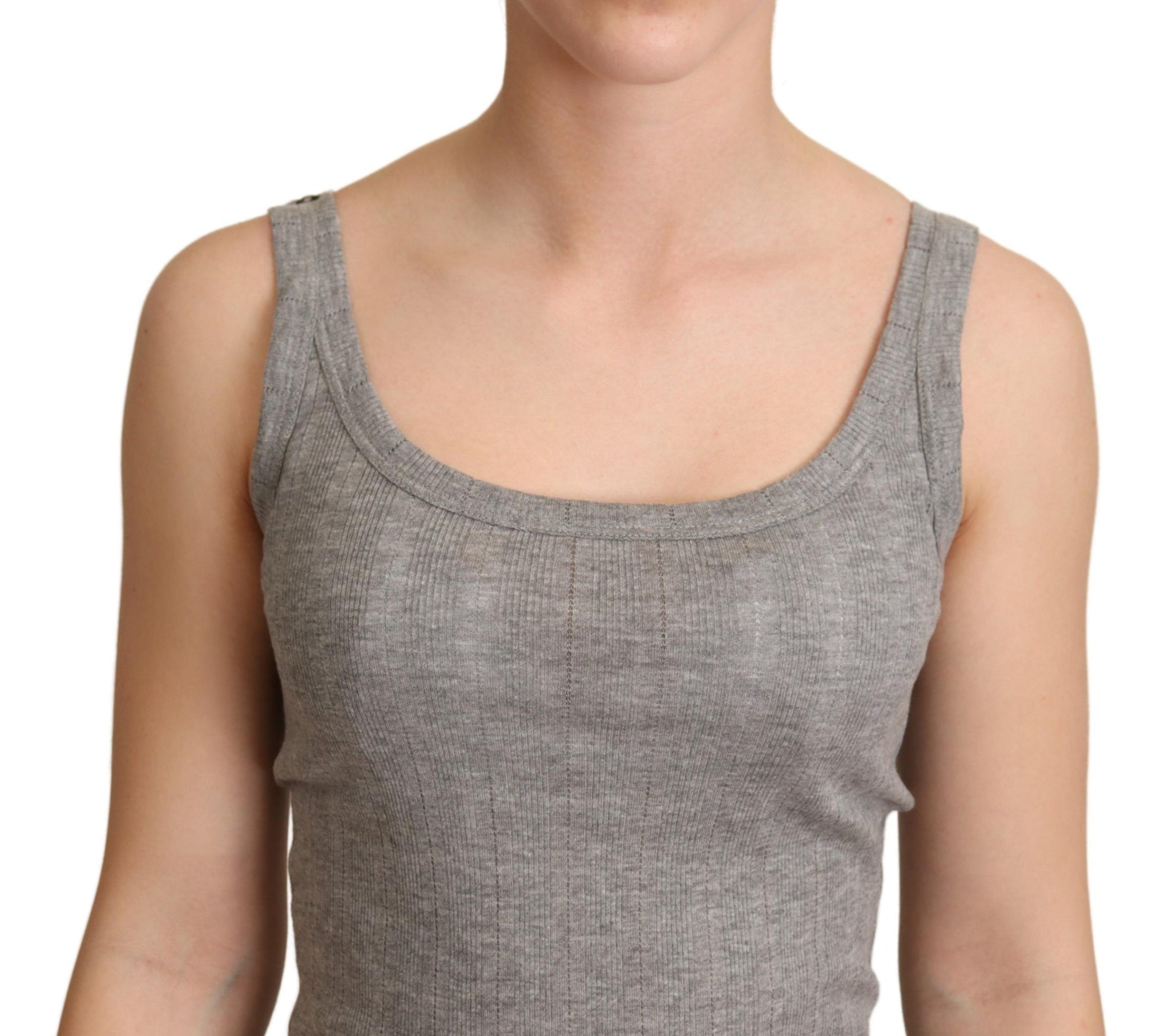 Gray Cotton Modal Canotta Tank Top T-shirt