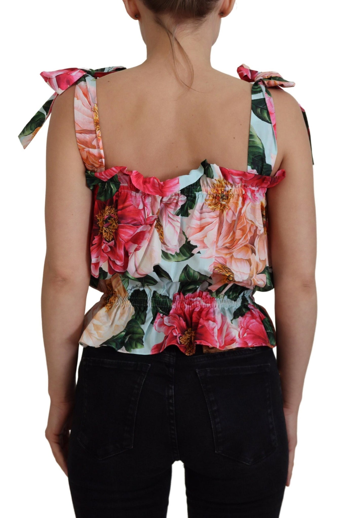 Dolce & Gabbana Multicolor Floral Print Sleeveless Tank Top