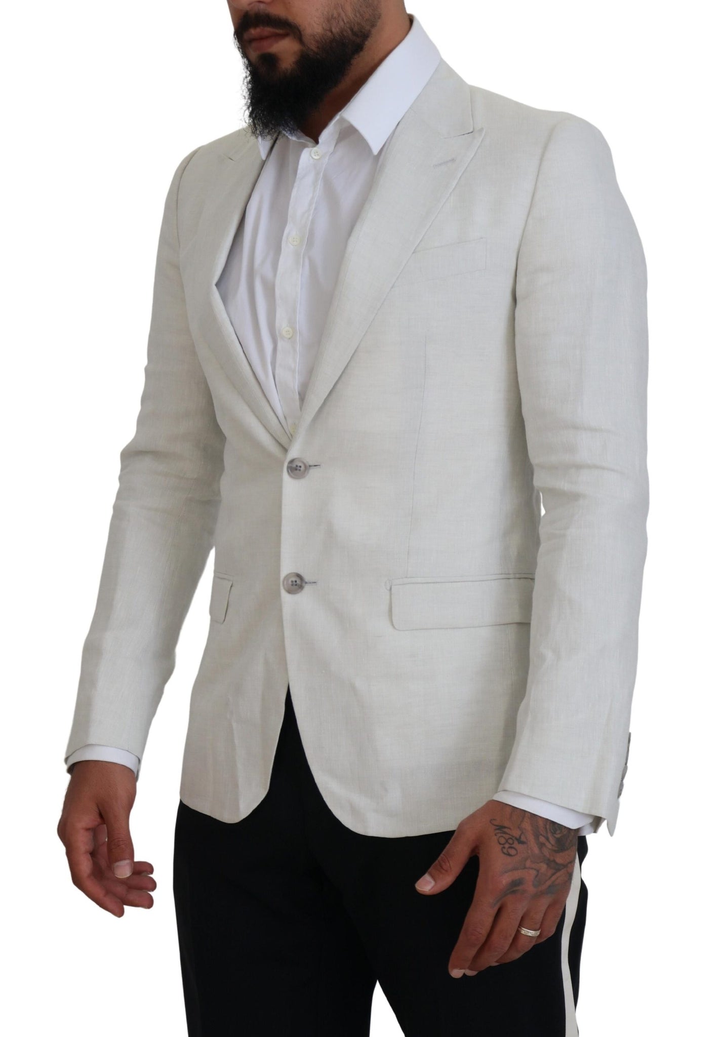 White Linen Slim Fit Jacket Blazer