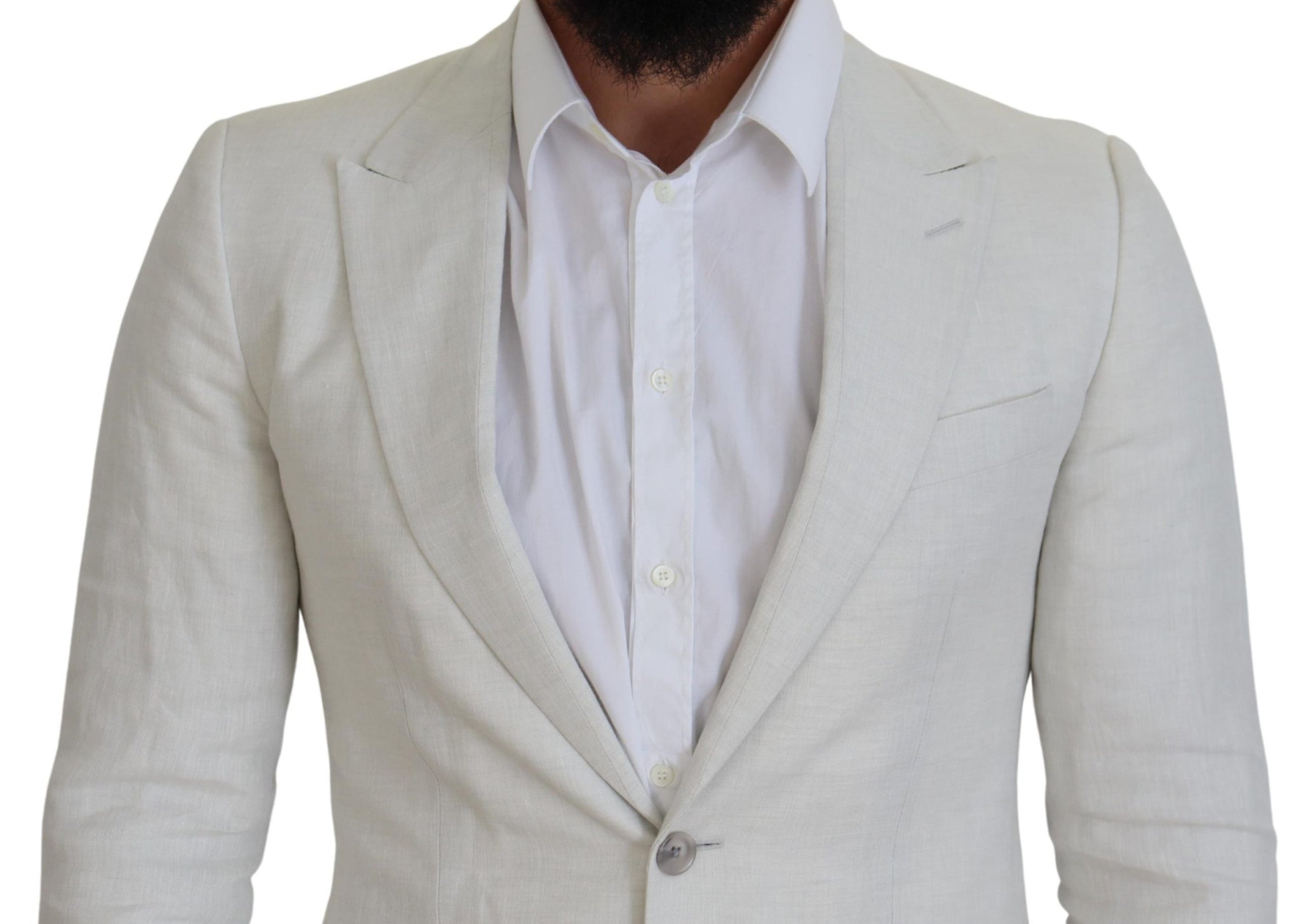 White Linen Slim Fit Jacket Blazer