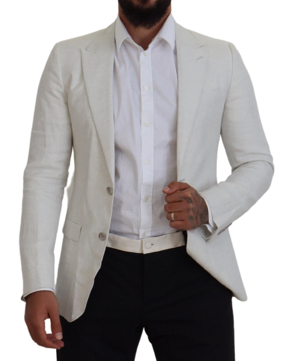 White Linen Slim Fit Jacket Blazer