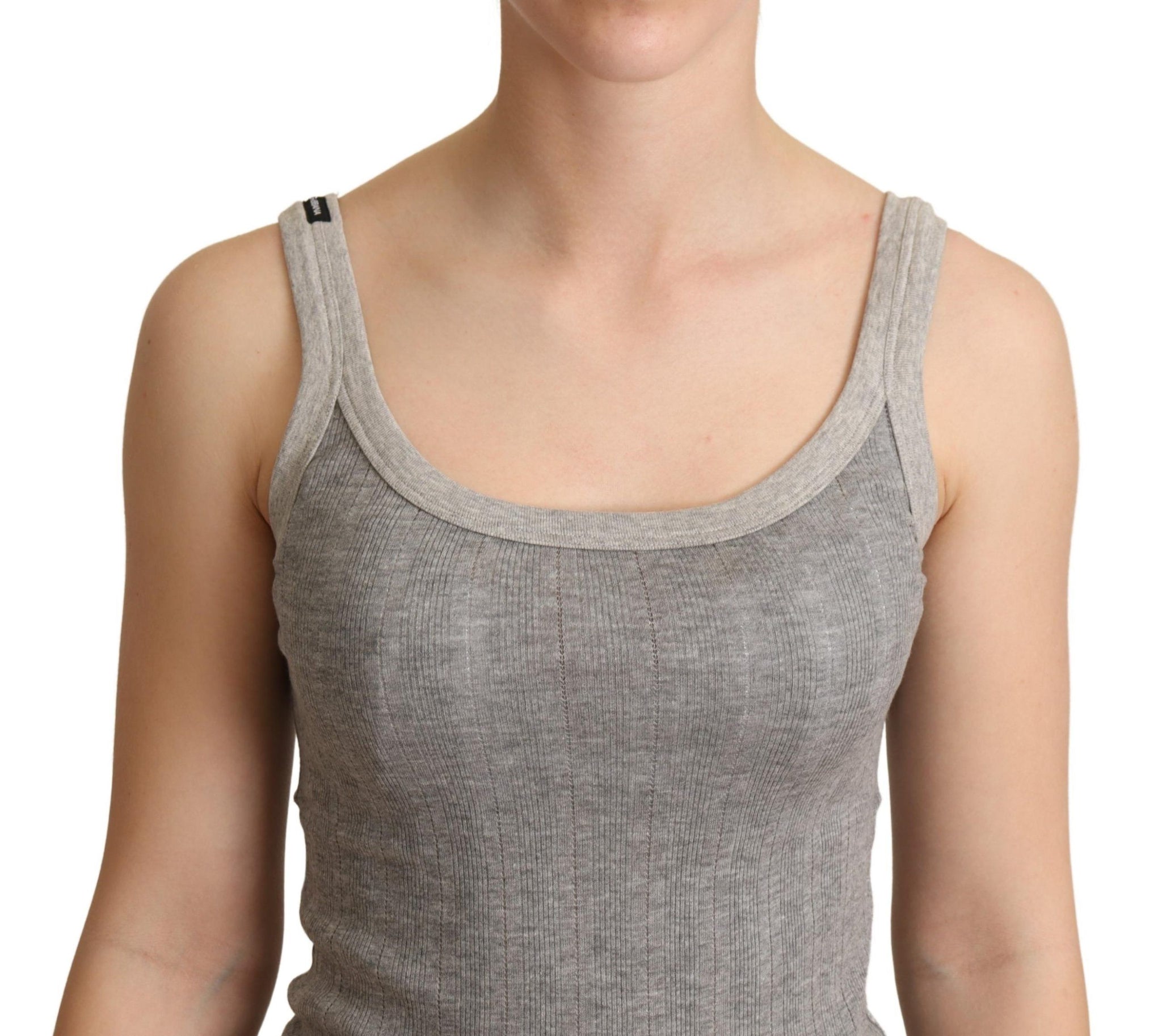 Gray Cotton Modal Canotta Tank Top T-shirt