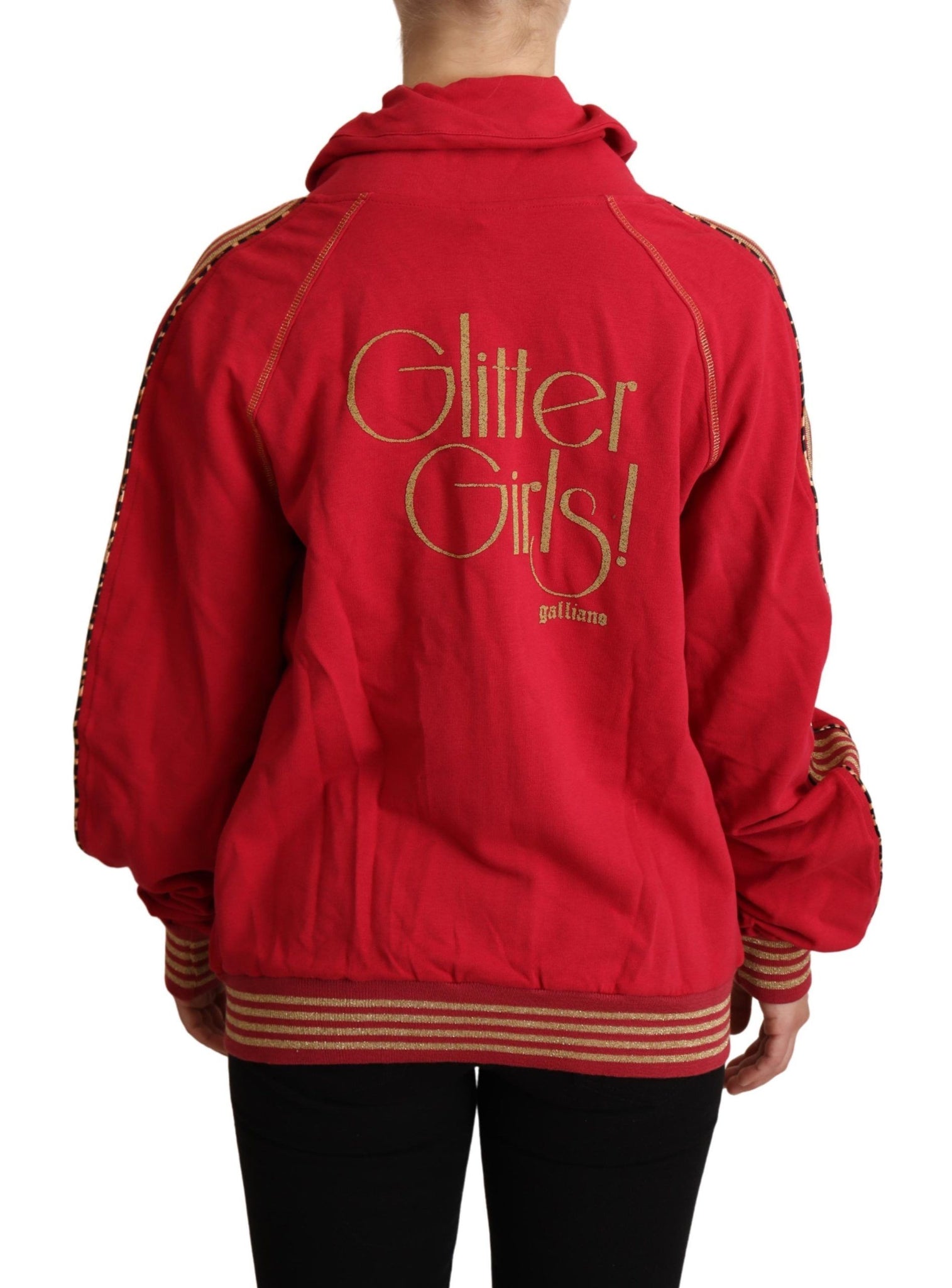 Red Full Zip Jacket Sweatshirt Hooded Sweater