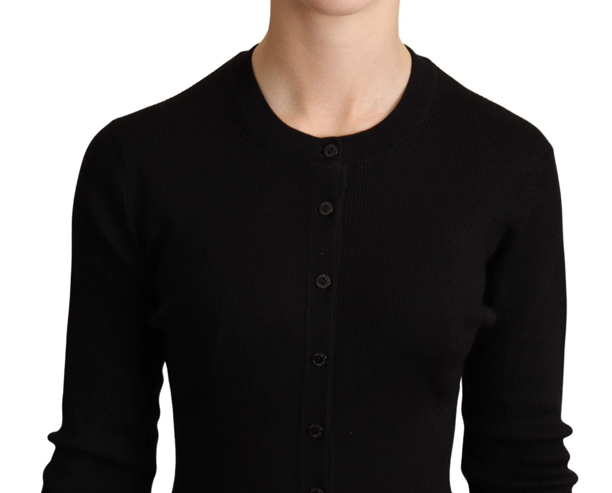 Black Cashmere Button Down Cardigan Sweater