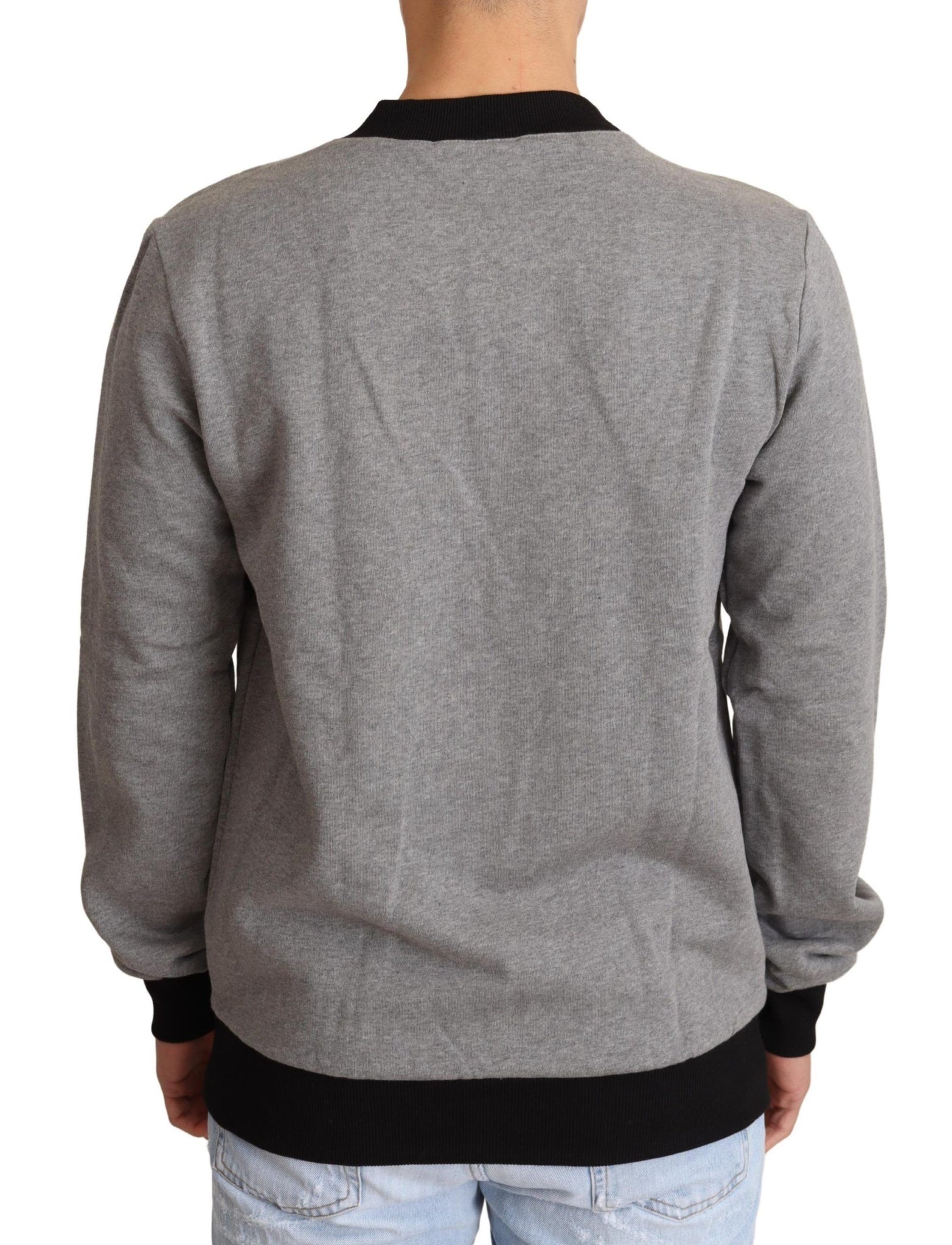 Gray Crown King Cotton Pullover Sweater