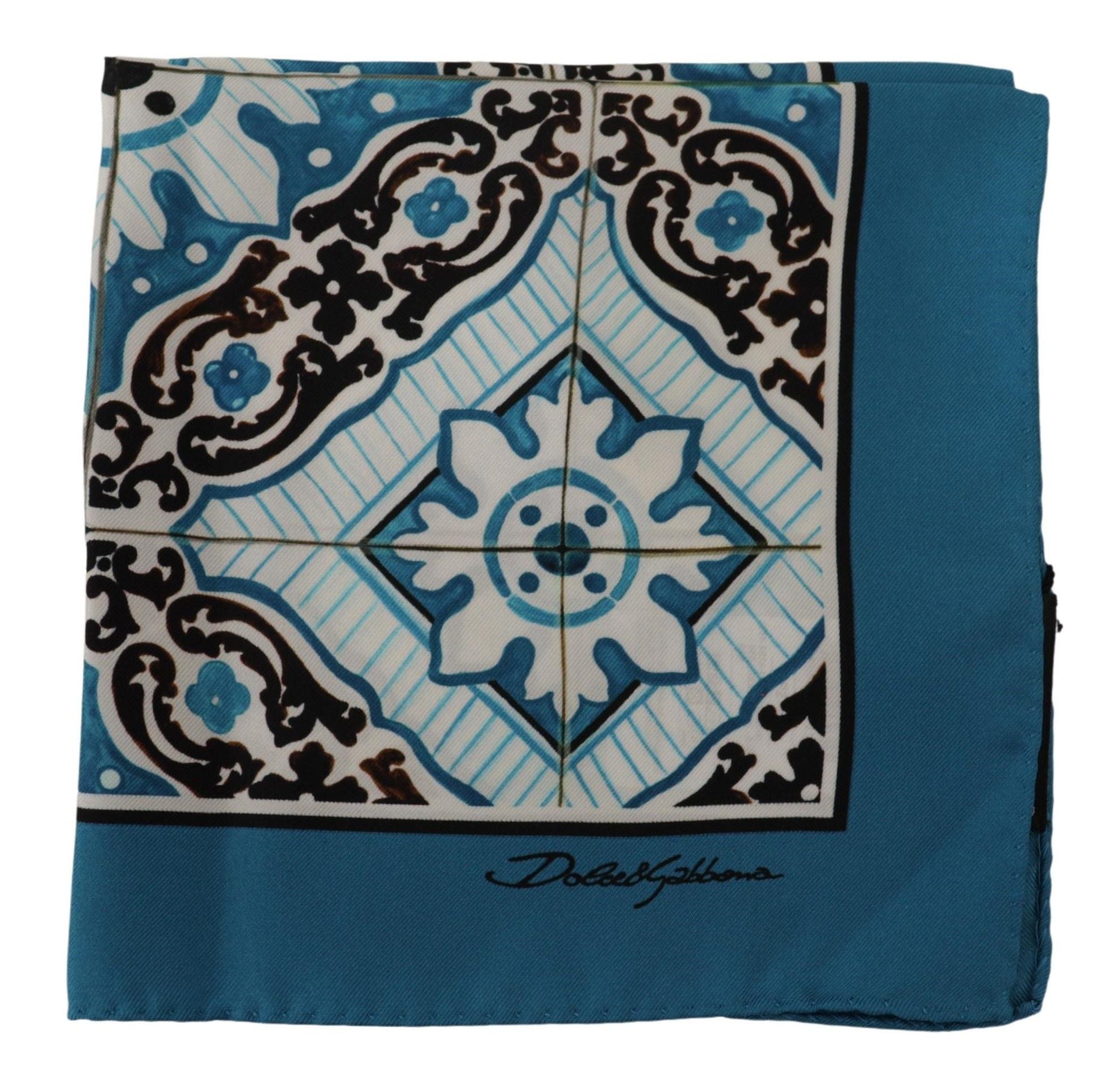 Multicolor Silk DG Logo Square Handkerchief Scarf