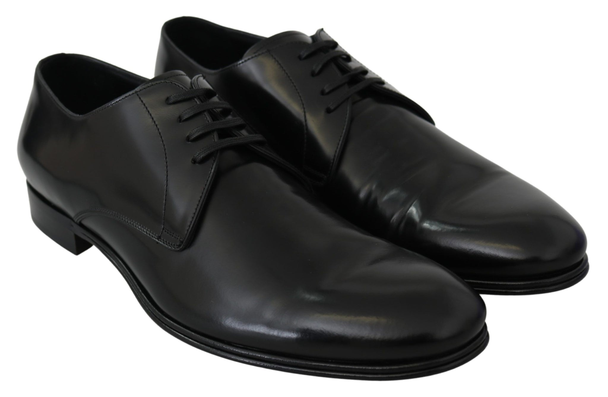 Derby Napoli Black Leather Dress Formal Shoes