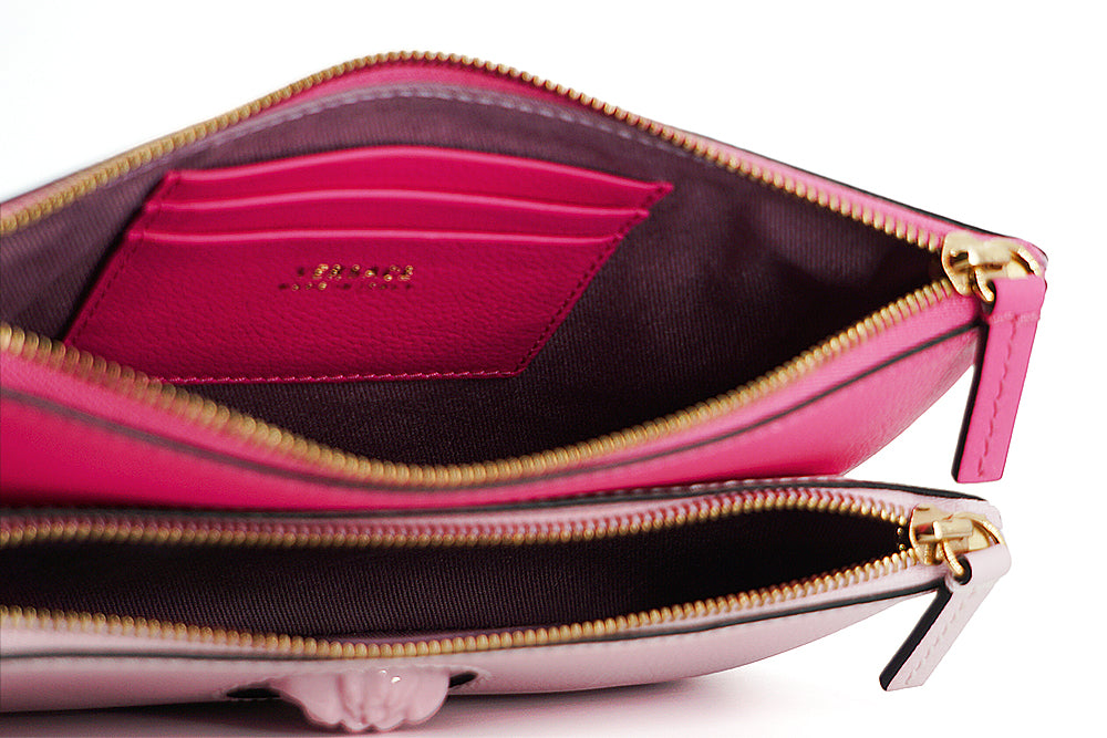 Pink Calf Leather Pouch Bag