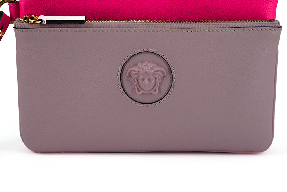 Pink Calf Leather Pouch Bag