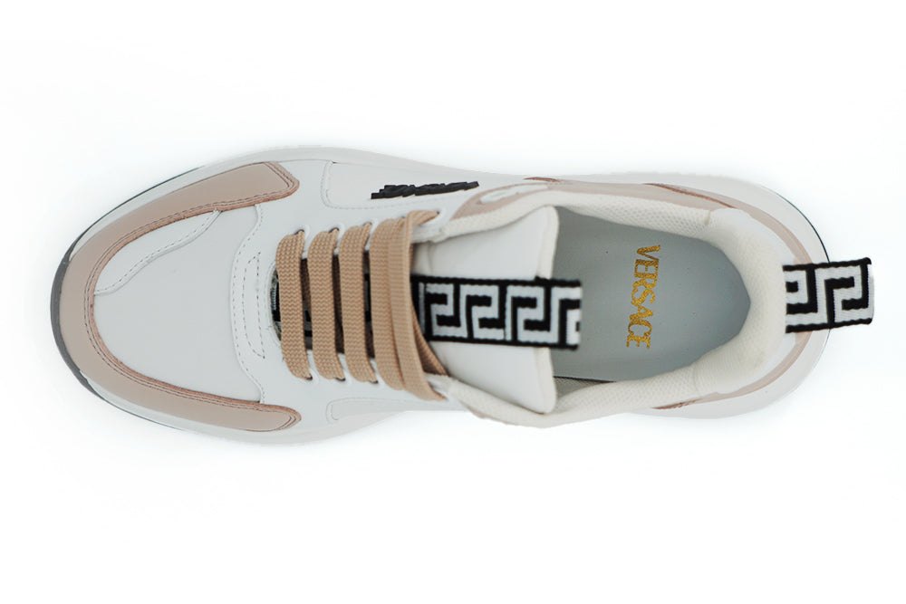 Light Pink and White Calf Leather Sneakers