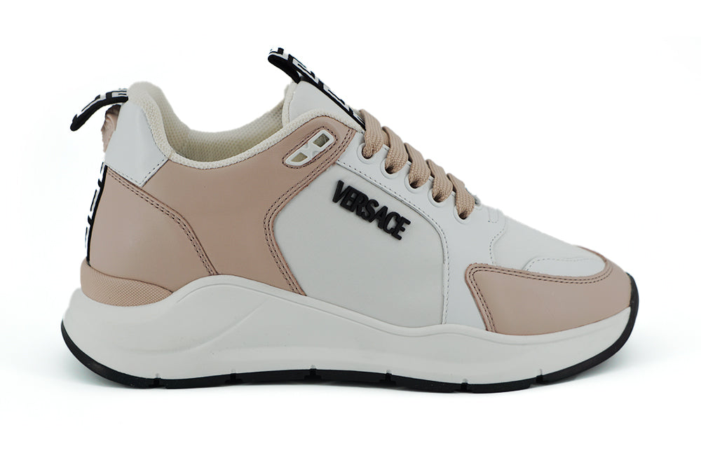 Light Pink and White Calf Leather Sneakers