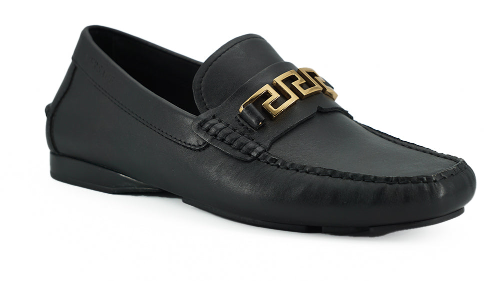 Black Calf Leather Loafers Shoes