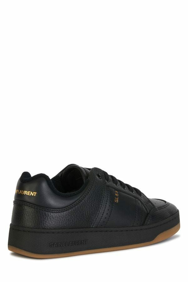 Black Calf Leather Low Top Sneakers