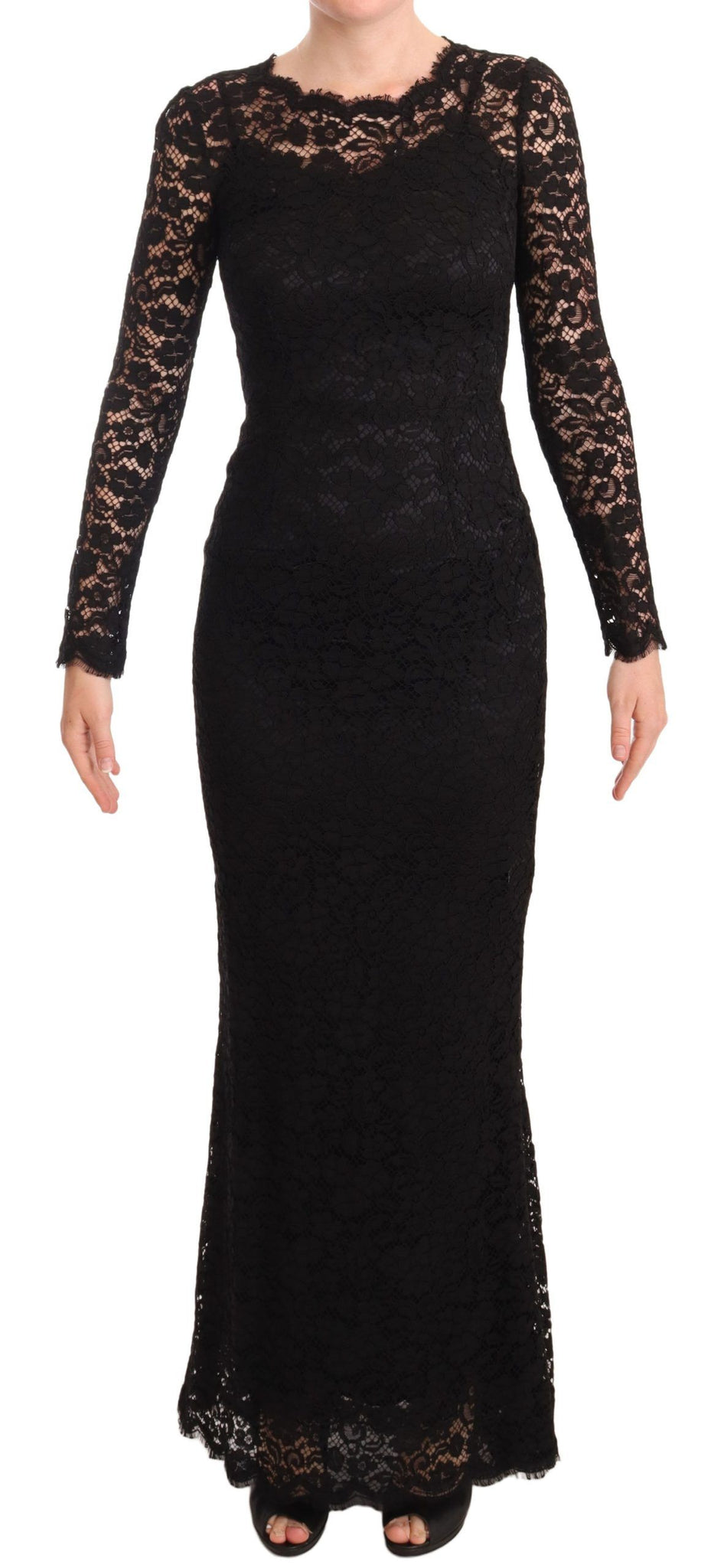 Dress Cotton Black Lace Mermaid Long Sleeves