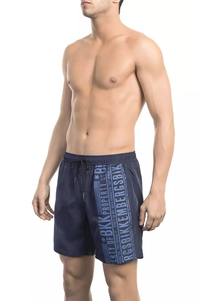 Blue Polyester Swimwear