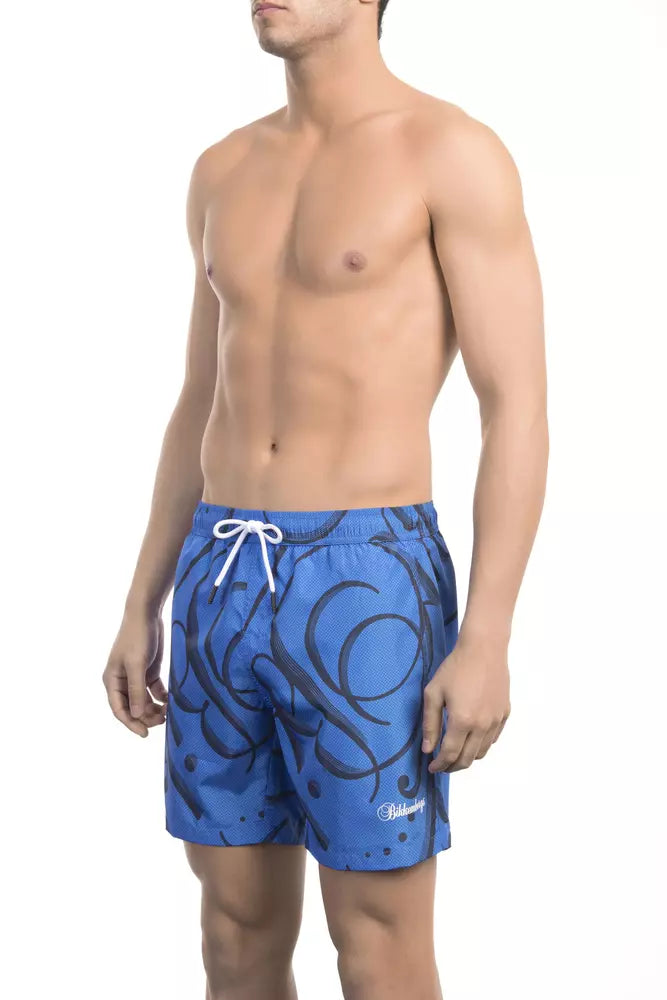 Blue Polyester Swimwear