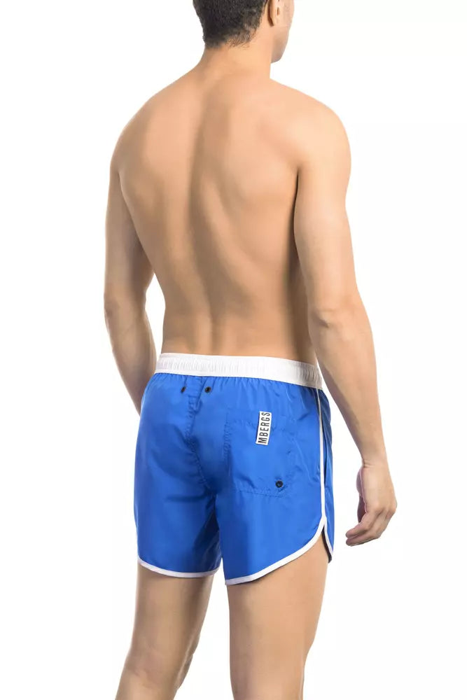 Blue Polyester Swimwear