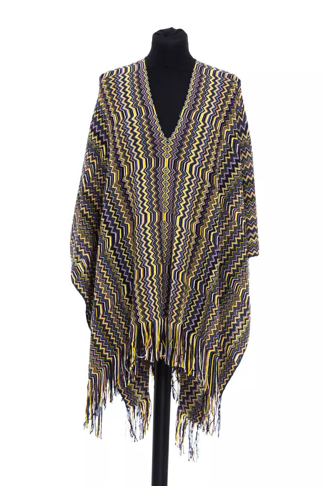 Multicolor Wool Poncho