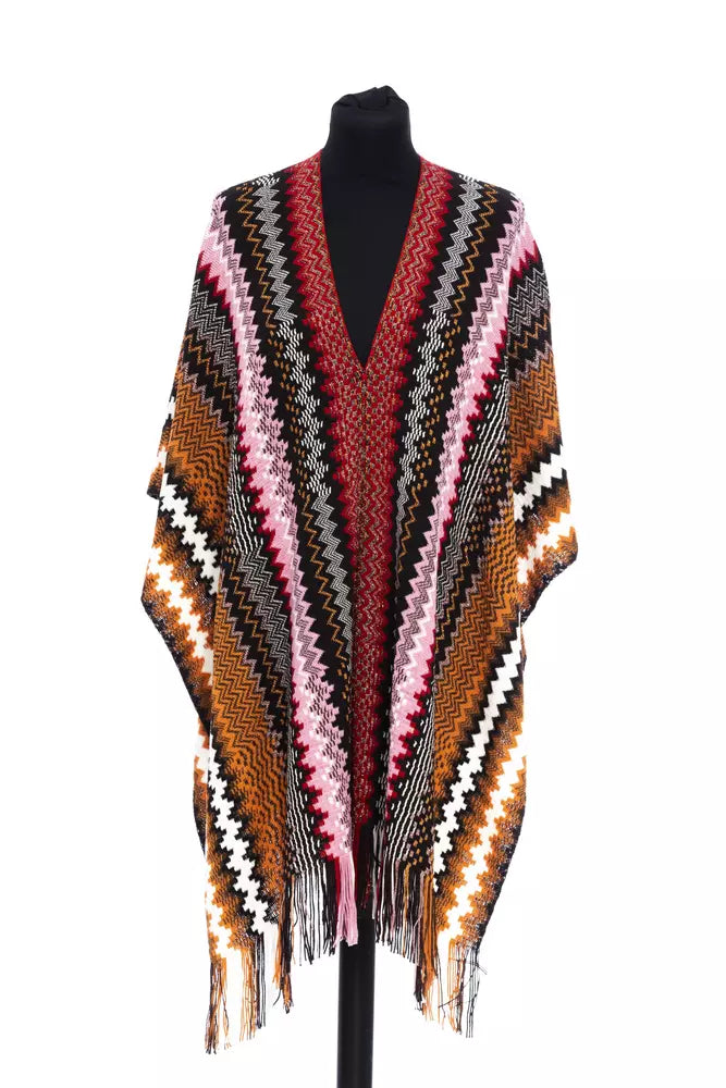 Multicolor Wool Poncho