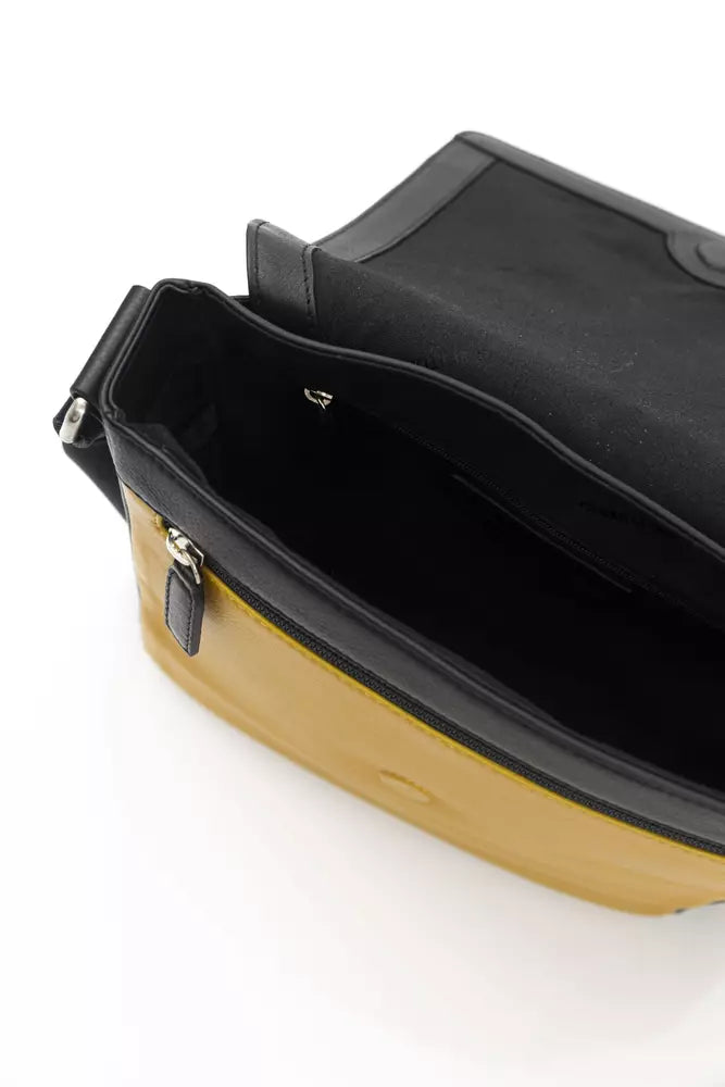 Yellow Leather Messenger Bag