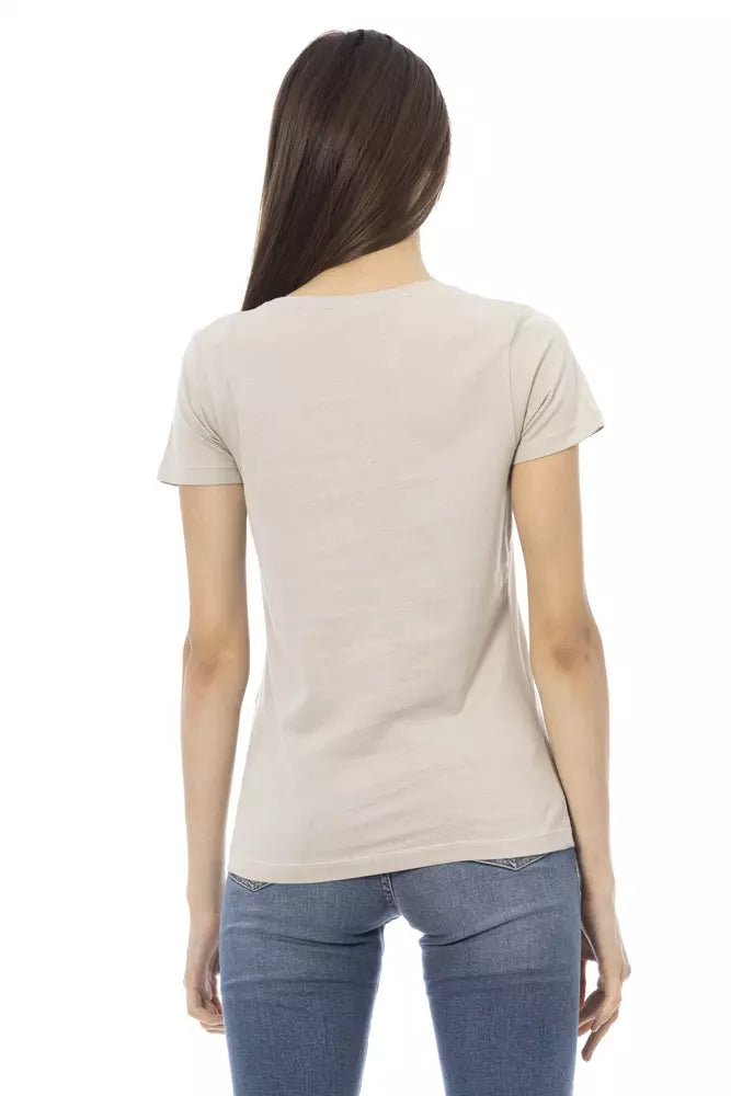 Beige Cotton Tops & T-Shirt