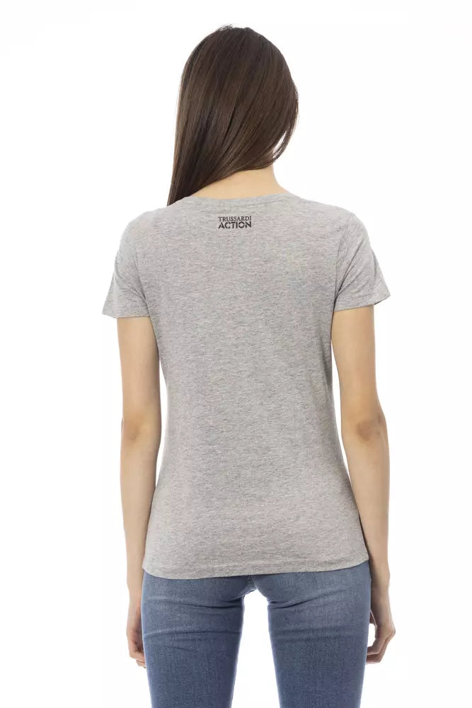 Gray Cotton Tops & T-Shirt