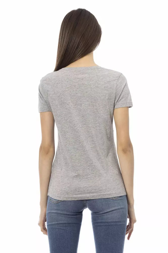 Gray Cotton Tops & T-Shirt