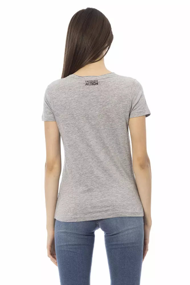 Gray Cotton Tops & T-Shirt