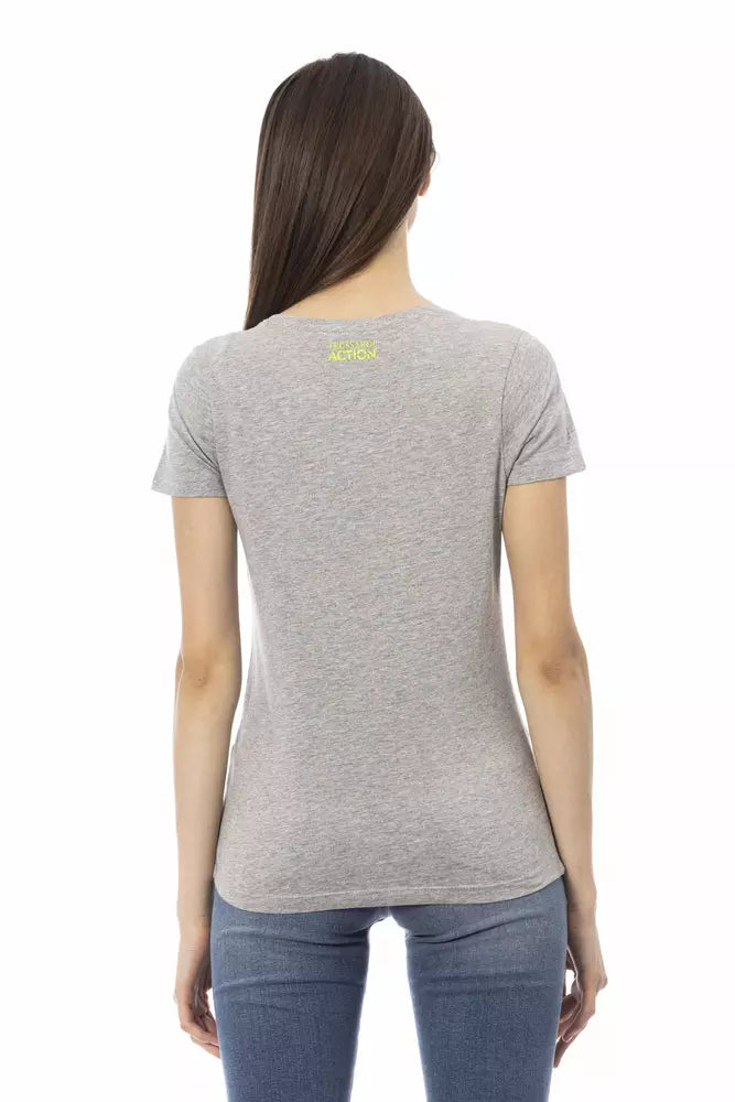 Gray Cotton Tops & T-Shirt